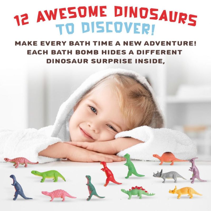 Bombas de Baño Quack Quack Moo - Pack de 12 con Juguetes de Dinosaurio