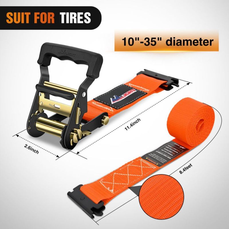 Kit de cuñas para ruedas Nilight con correas de carga 2x9' y trinquete