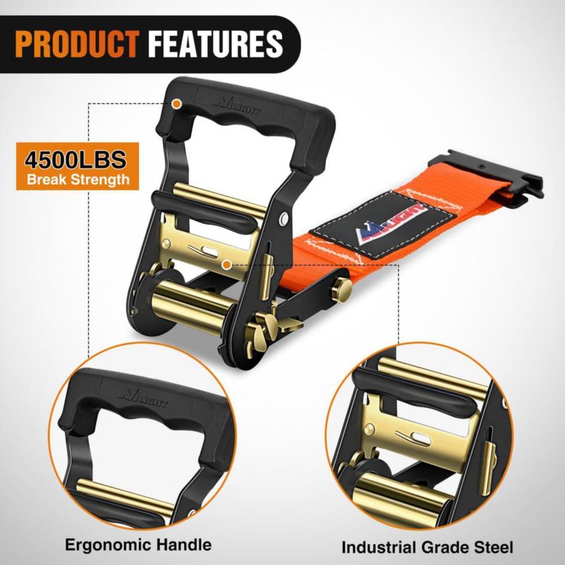 Kit de cuñas para ruedas Nilight con correas de carga 2x9' y trinquete