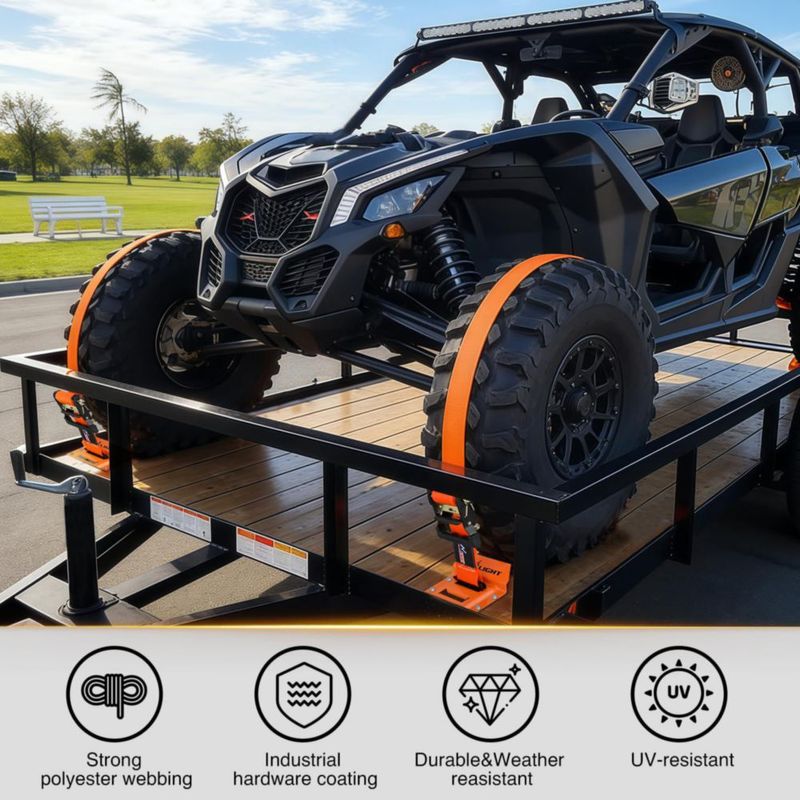 Kit de cuñas para ruedas Nilight con correas de carga 2x9' y trinquete