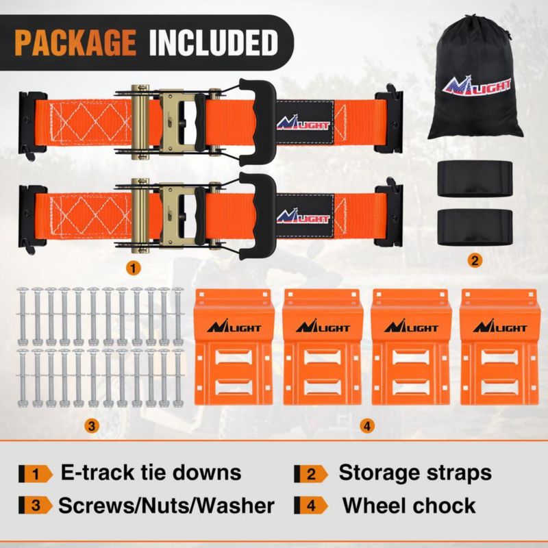 Kit de cuñas para ruedas Nilight con correas de carga 2x9' y trinquete