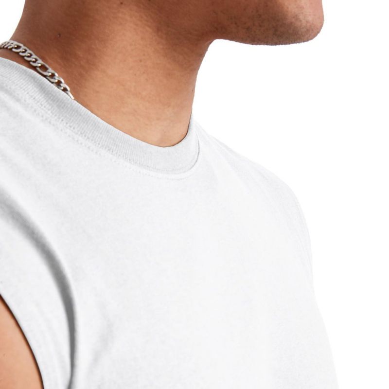 Camiseta sin mangas Hanes 3 unidades algodón blanco