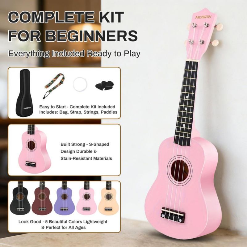 Ukulele MOSEN MUSIC Kit de inicio para principiantes de 53 cm