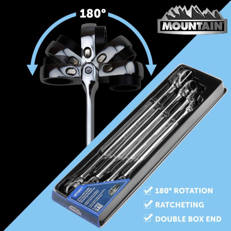 Llave de Carraca Mountain RF7 SAE 4 Piezas 90 Dientes