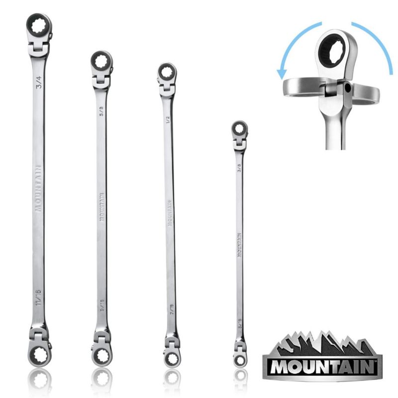 Llave de Carraca Mountain RF7 SAE 4 Piezas 90 Dientes