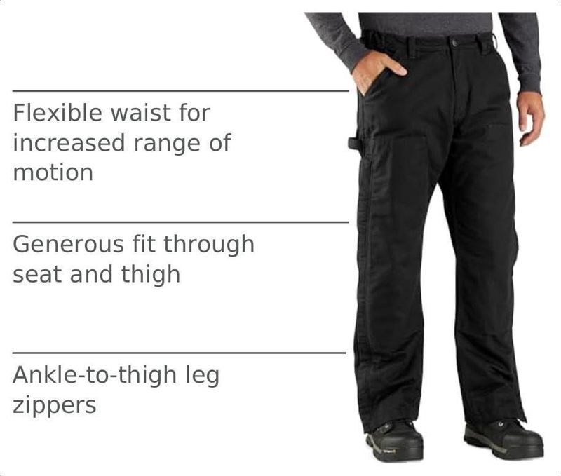 Pantalones Carhartt Corte Holgado de Pato Lavado Negro