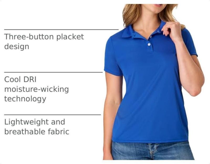 Polo Hanes Mujer Cool DRI Deep Royal Talla Grande