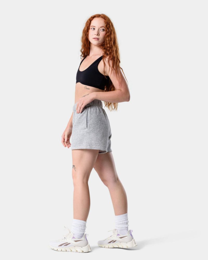 Shorts Kamo Fitness CozyTec de algodón gris jaspeado - Talla S