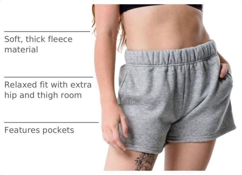 Shorts Kamo Fitness CozyTec de algodón gris jaspeado - Talla S