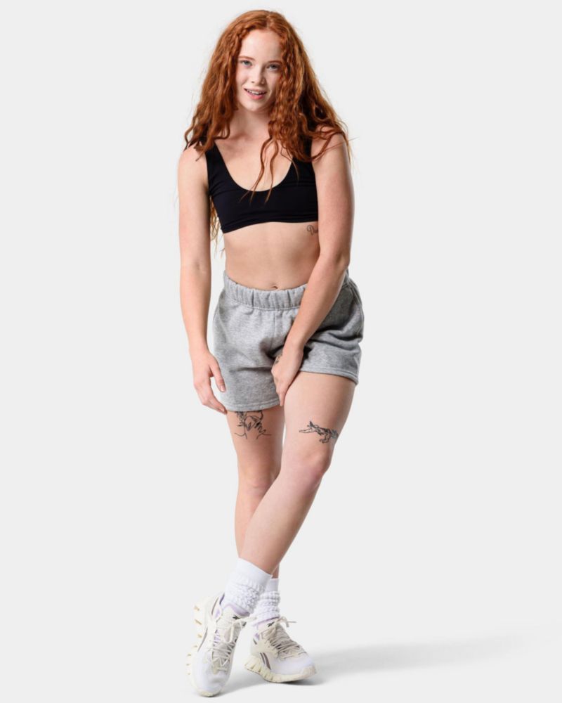 Shorts Kamo Fitness CozyTec de algodón gris jaspeado - Talla S
