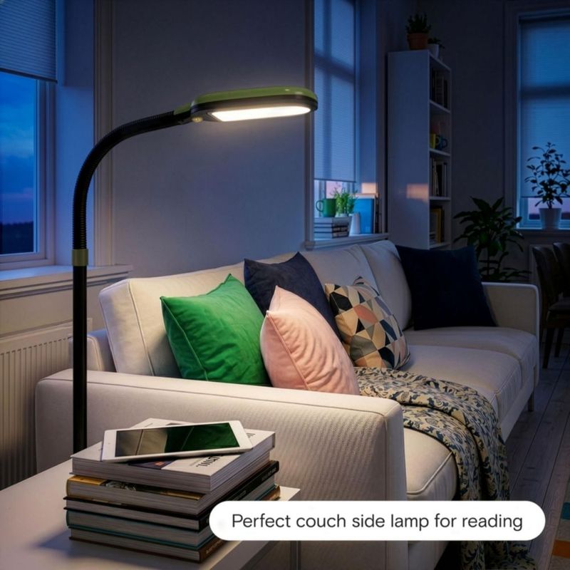 Lámpara de pie Brightech LED verde oliva ajustable