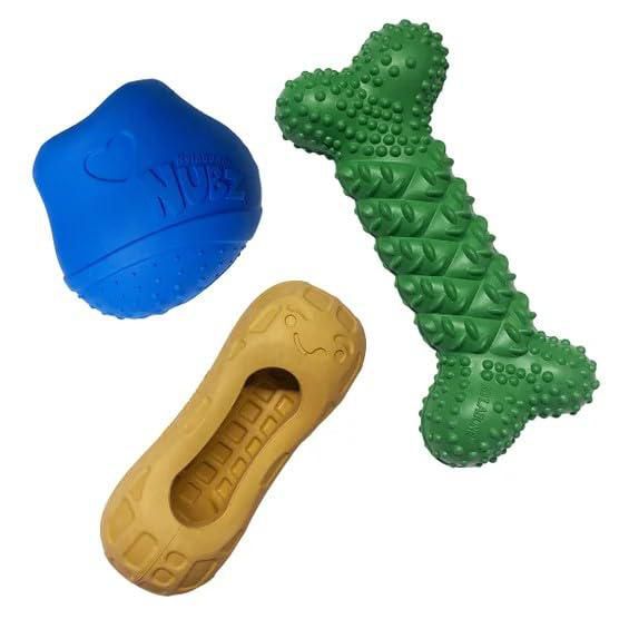 Paquete surtido de 3 juguetes Nylabone NUBZ para perros