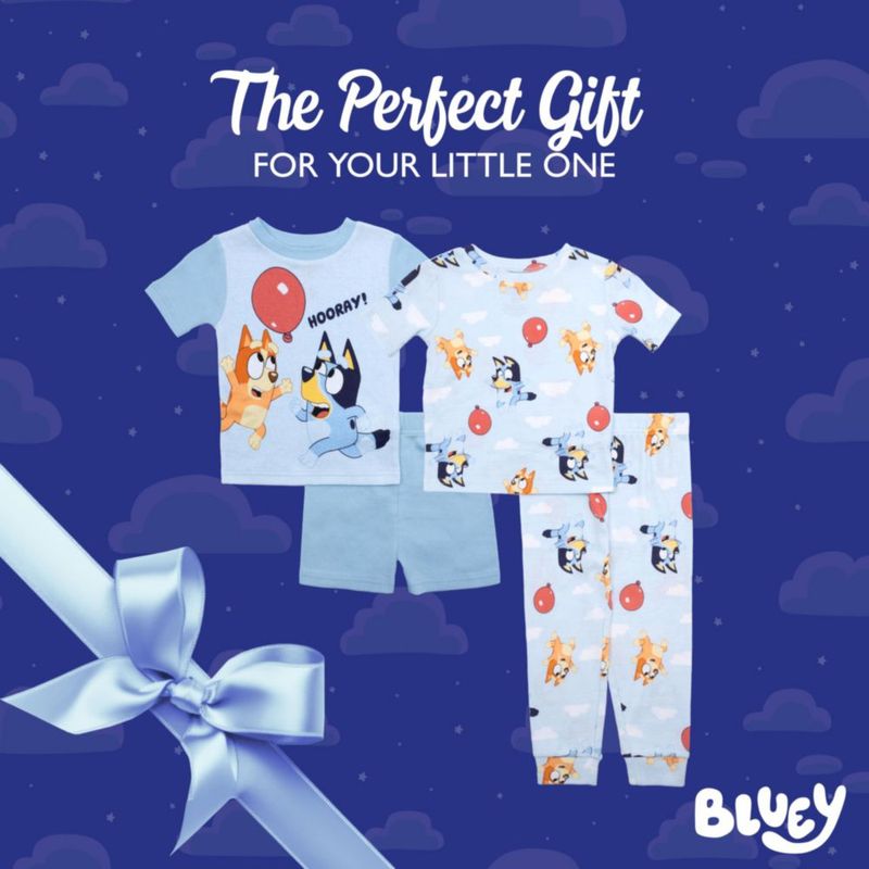 Pijama Bluey 4 piezas de algodón – BALLOON PLAY – Talla 2T