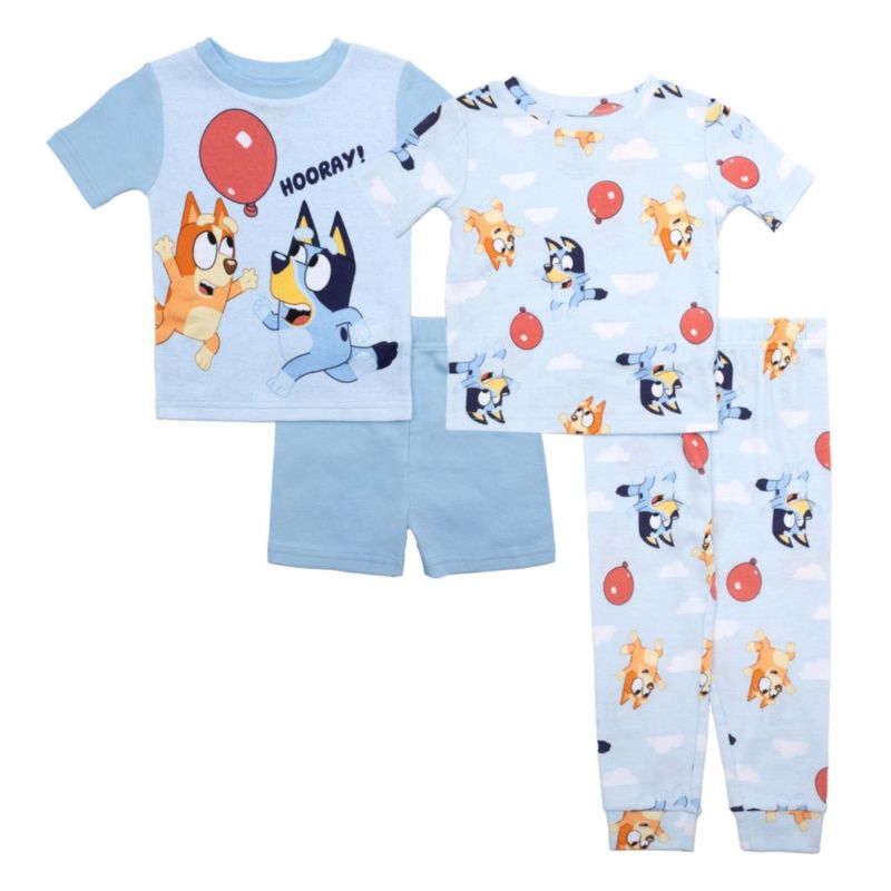 Pijama Bluey 4 piezas de algodón – BALLOON PLAY – Talla 2T