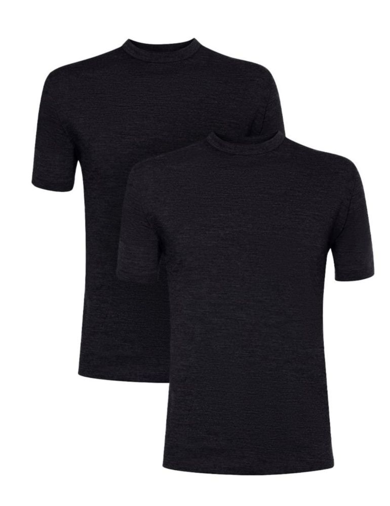 CAMISETA Merino.tech Mediana Negro Jaspeado P2