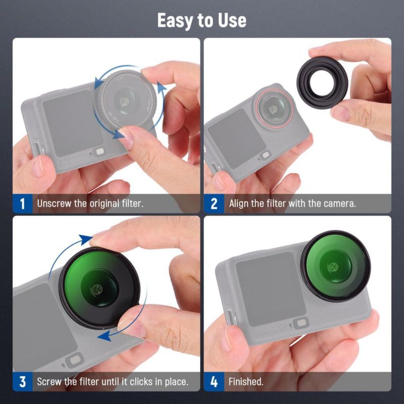 Juego de filtros NEEWER para DJI Osmo Action 6 paquete de 4 ND/CPL