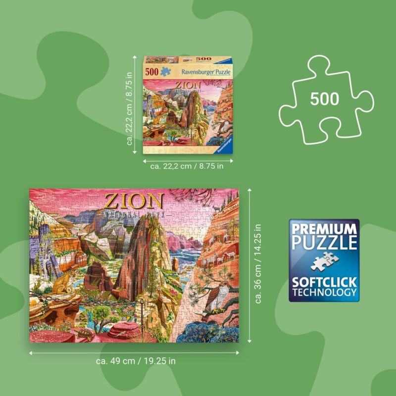 Rompecabezas Ravensburger de 500 piezas del Parque Nacional Zion