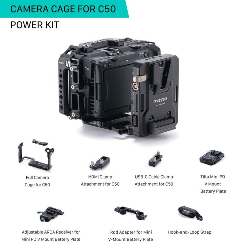 Kit de alimentación para cage de cámara Tilta Canon C50 - Negro