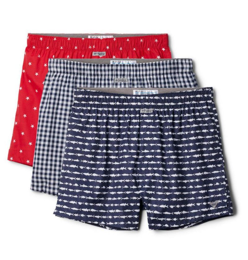 Calzoncillos boxer Columbia azul marino/rojo Talla L - Pack de 3