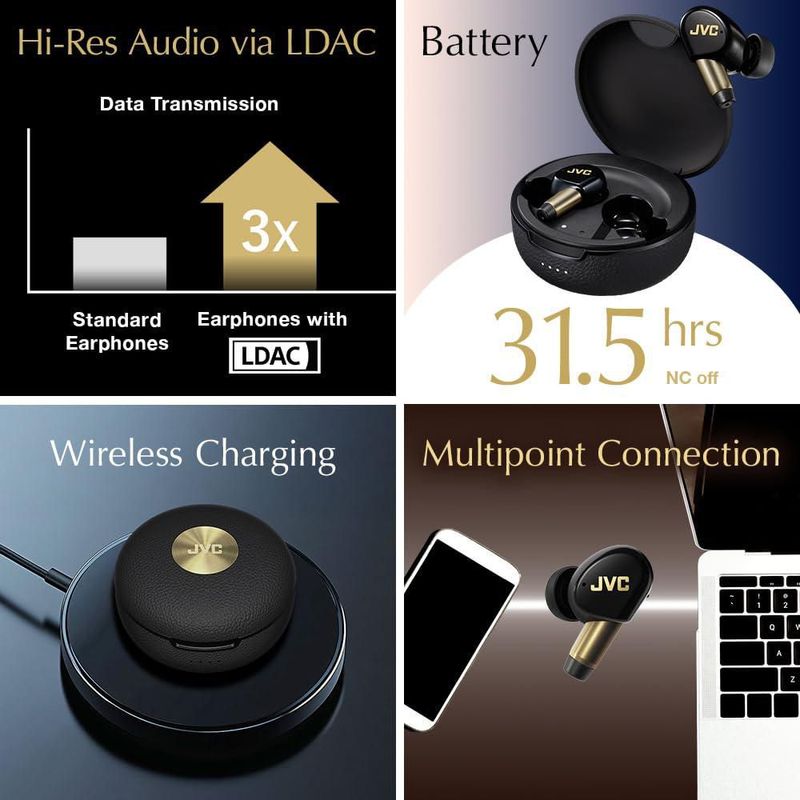 Auriculares JVC Wood Masterpiece True Wireless Negro