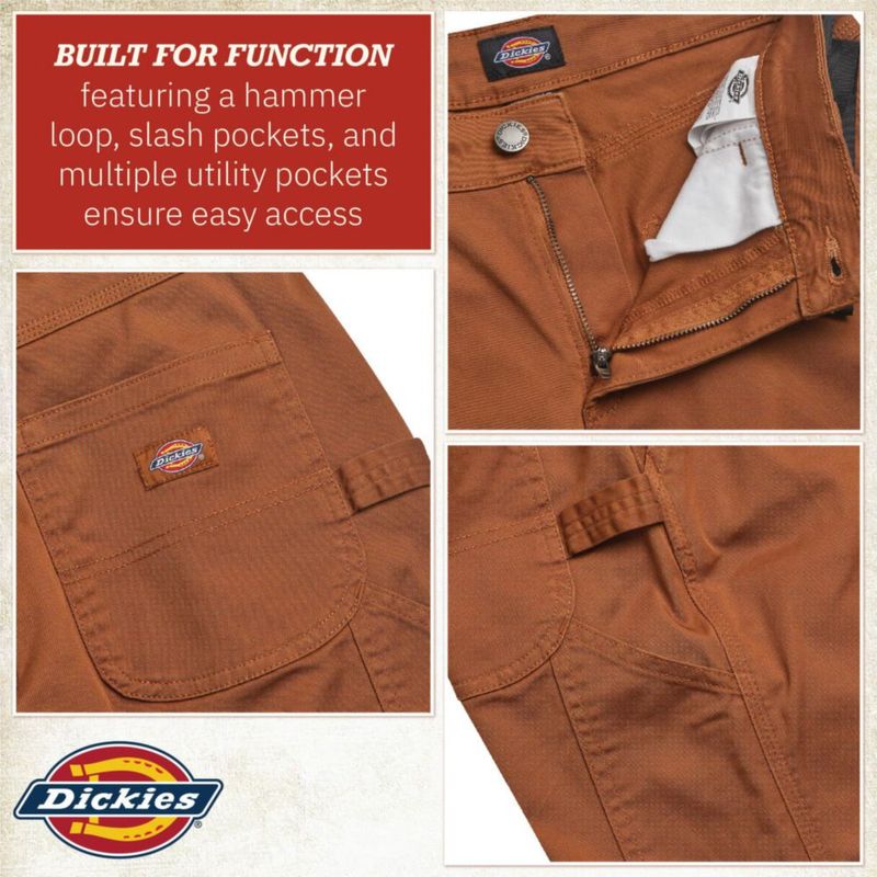 PANTALONES Dickies Mujer Carpenter de Pierna Recta Marrón