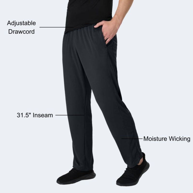 PANTALONES Hanes Sport X-Temp Negro Talla Grande con Bolsillos de 80 cm