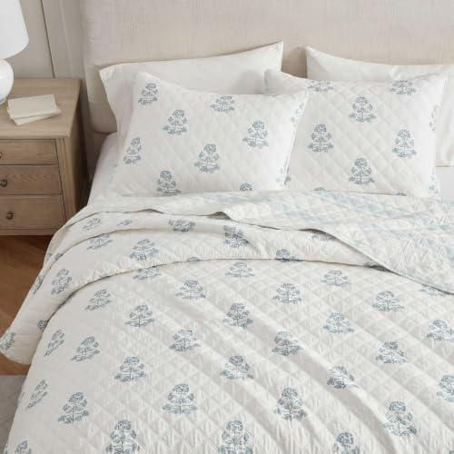 Juego de colcha Queen reversible de algodón Martha Stewart