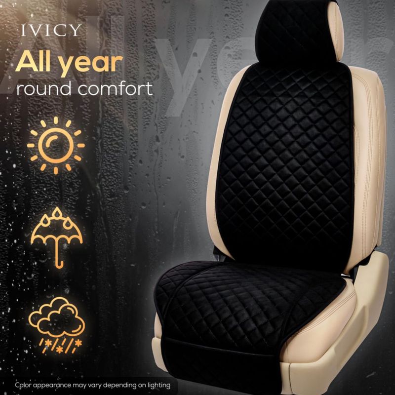 Funda de Asiento IVICY de Gamuza Sintética Negra - 1 Unidad
