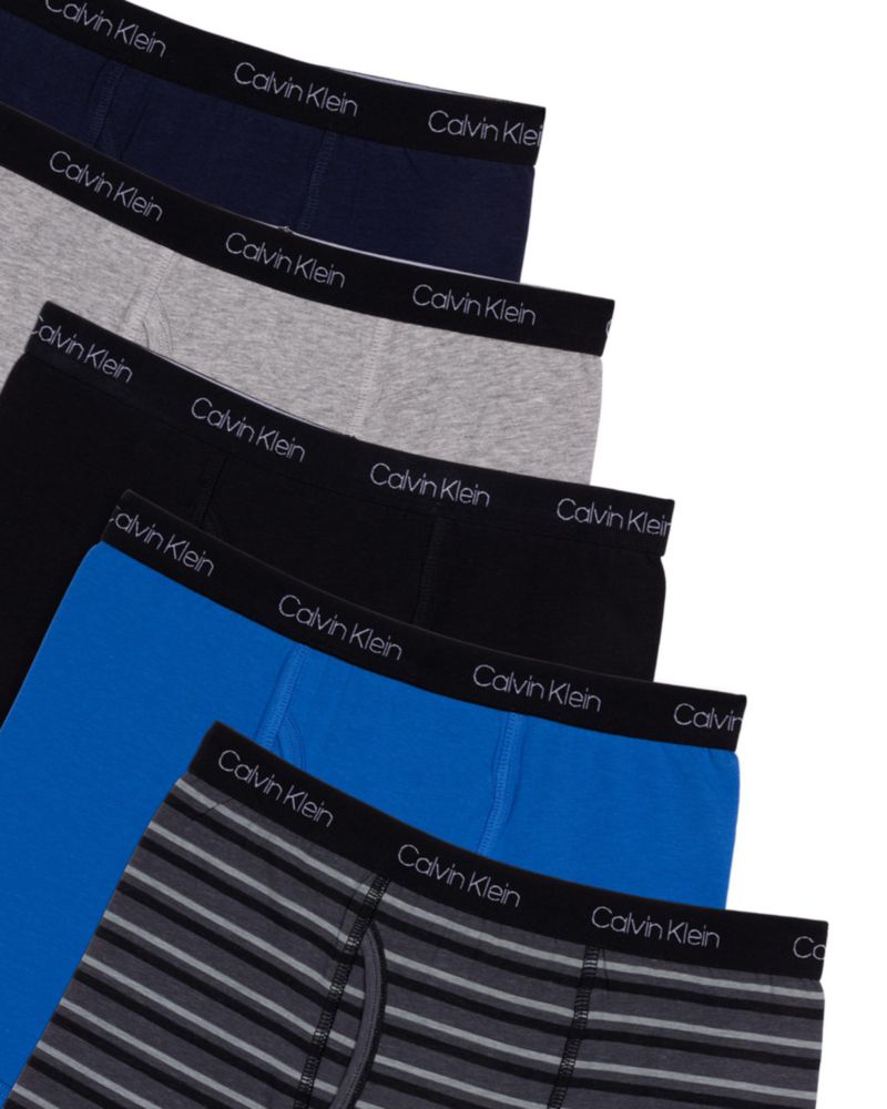 Calvin Klein - Pack de 5 calzoncillos tipo bóxer con rayas negras talla grande
