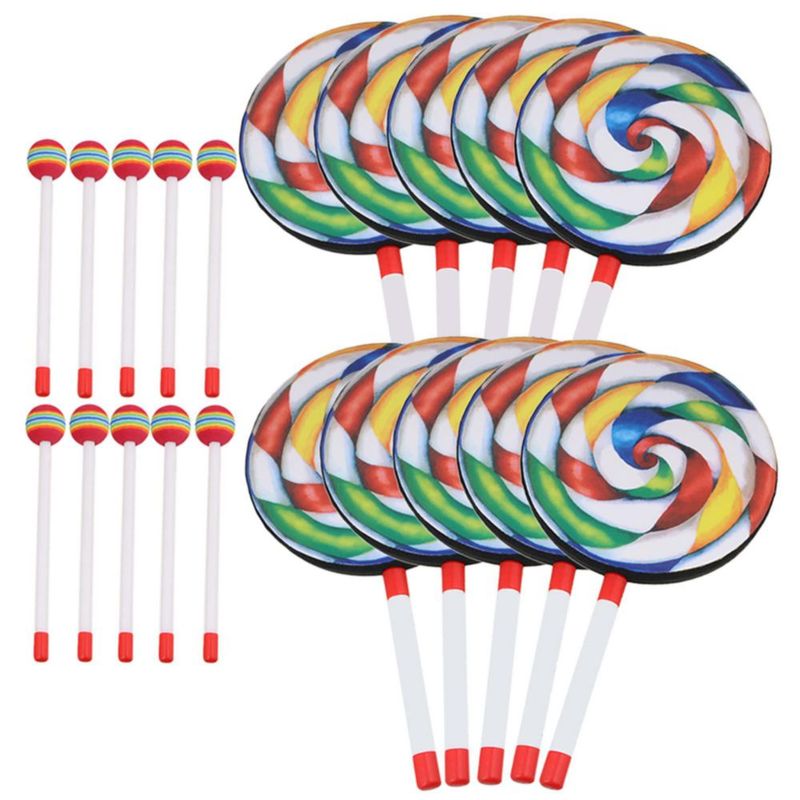 Lovermusic 10 baquetas de mano forma de piruleta coloridas