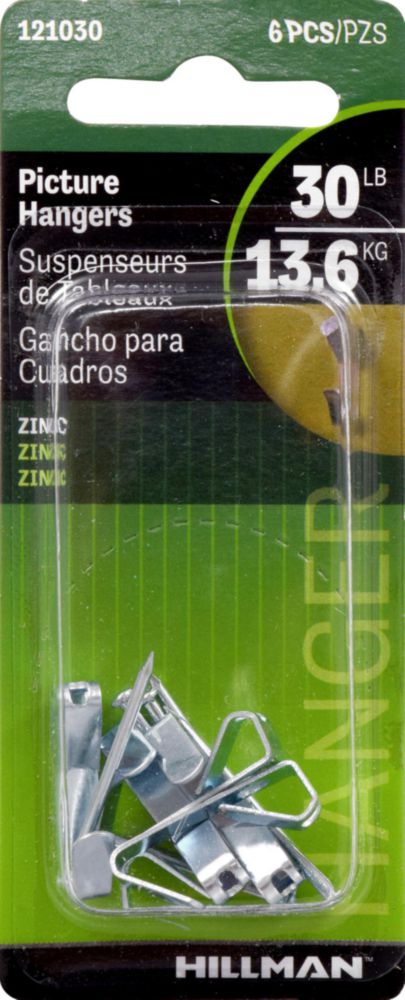 Colgador de fotos Hillman 121030 zinc paquete de 6 135 kg