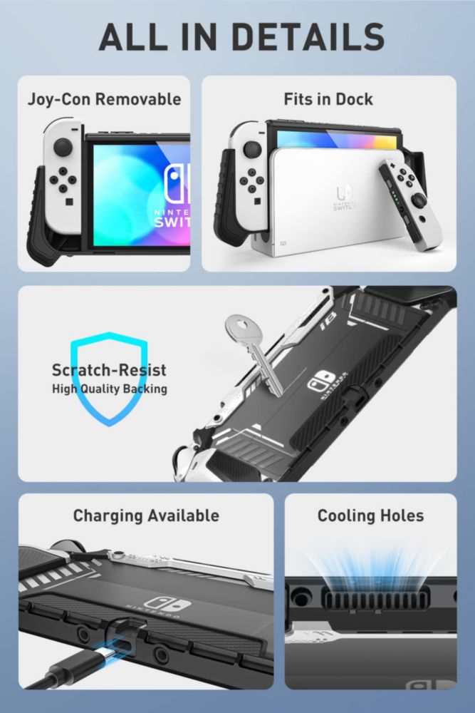 Funda i-Blason Armorbox Blanca para Nintendo Switch OLED