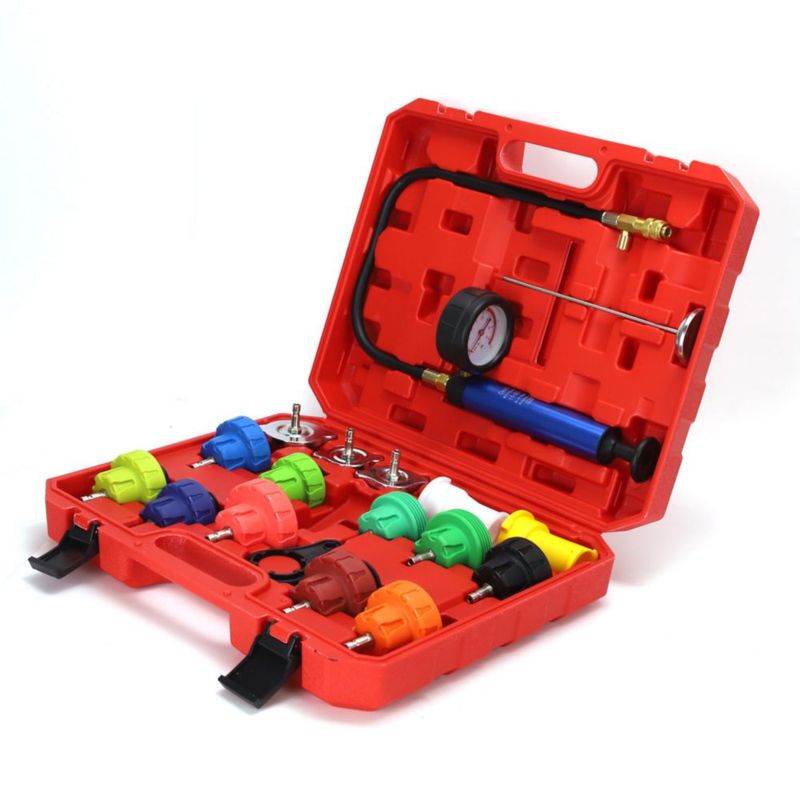 Kit de prueba de presión para radiador Yonligonju 18 piezas - rojo