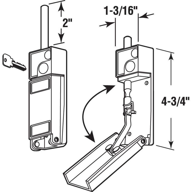 Cerradura Prime-Line U 9919 para Puerta Corredera de Patio Blanca