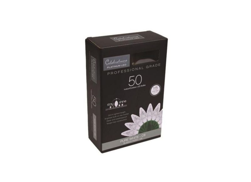 String Light Celebrations C6 50 color blanco puro 78 m