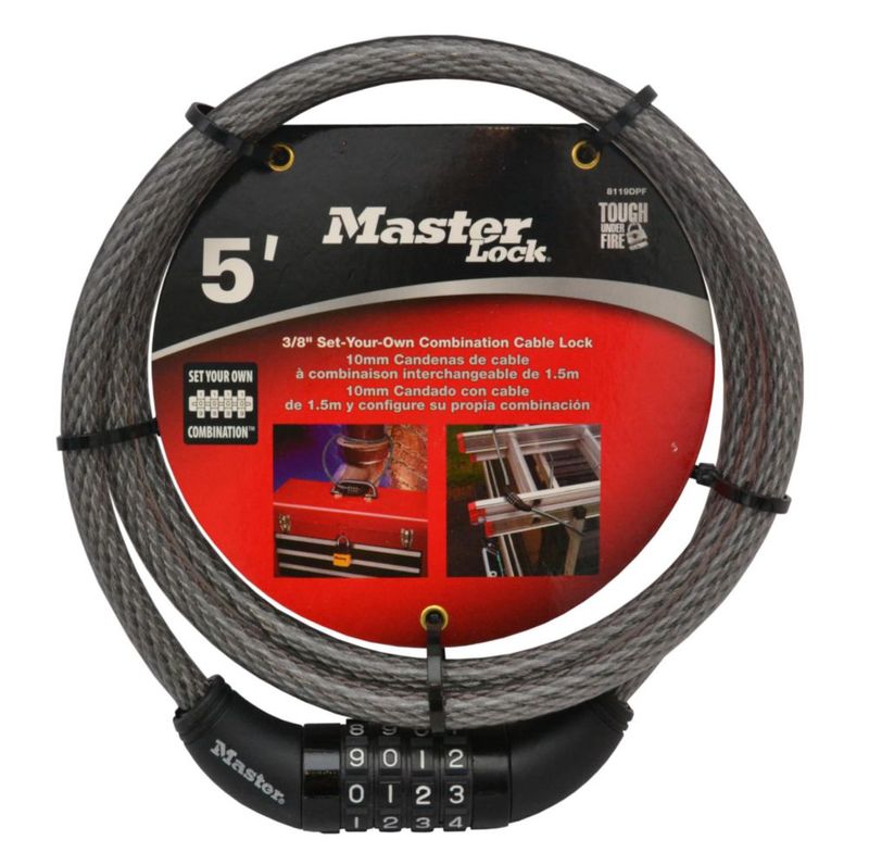 Candado de cable para bicicleta Master Lock 8119DPF 15 m x 10 mm