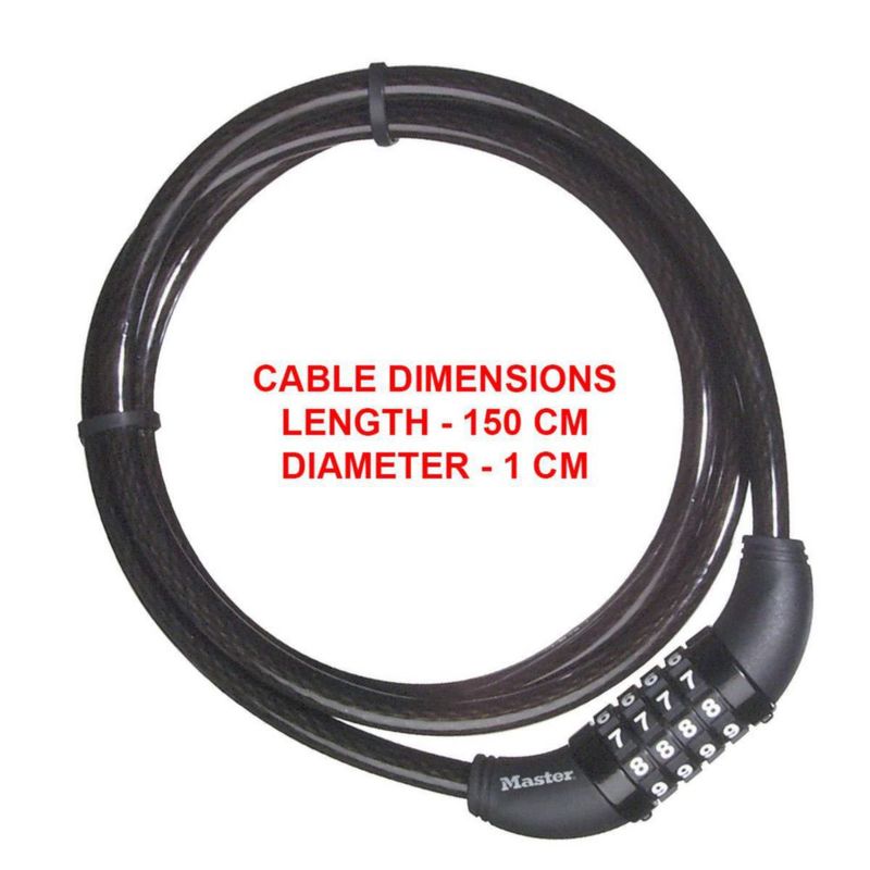Candado de cable para bicicleta Master Lock 8119DPF 15 m x 10 mm
