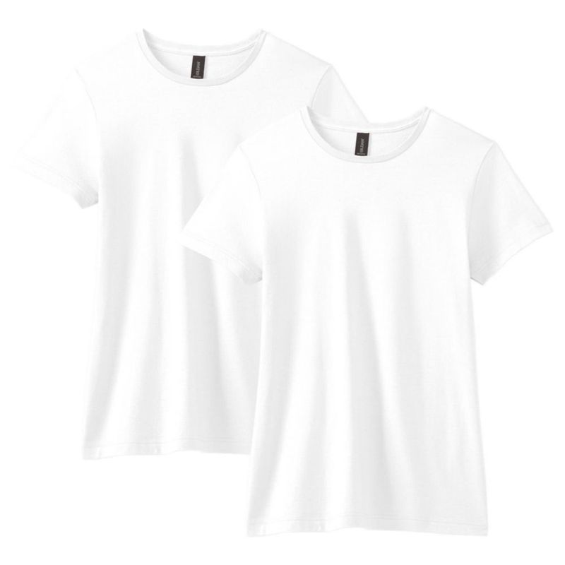 Camiseta Gildan G64000L para mujer blanca pack de 2 talla grande