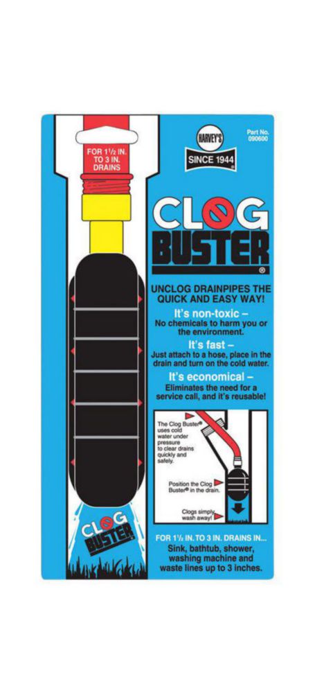 Desatascador de desagües Harvey Clogbuster para 1.5-3 pulgadas Tuberías
