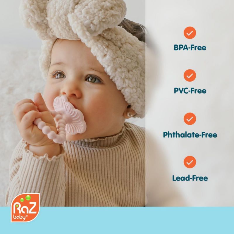 Mordedor RAZBABY RaZberry Plus Rosa 3M+ Libre de BPA