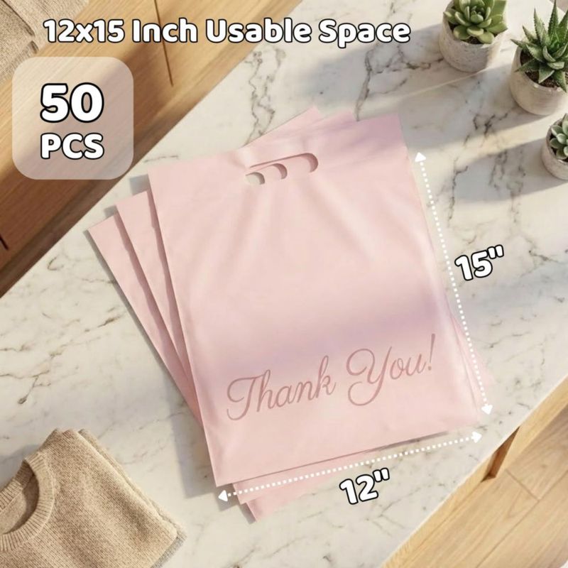 Sobres de Polietileno Donyson 30x38 cm Rosa 50 unidades con asa