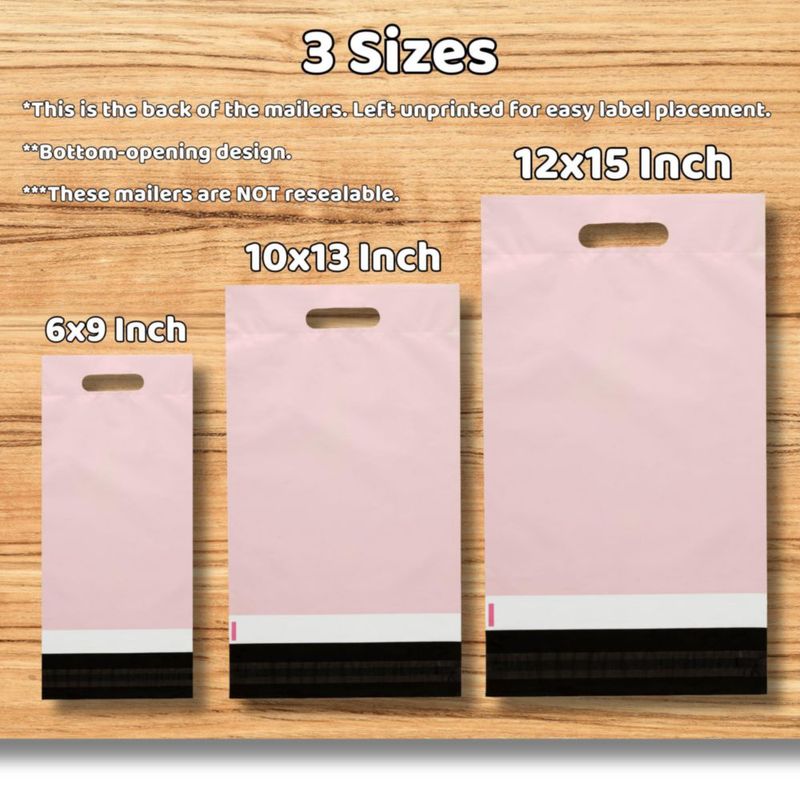 Sobres de Polietileno Donyson 30x38 cm Rosa 50 unidades con asa