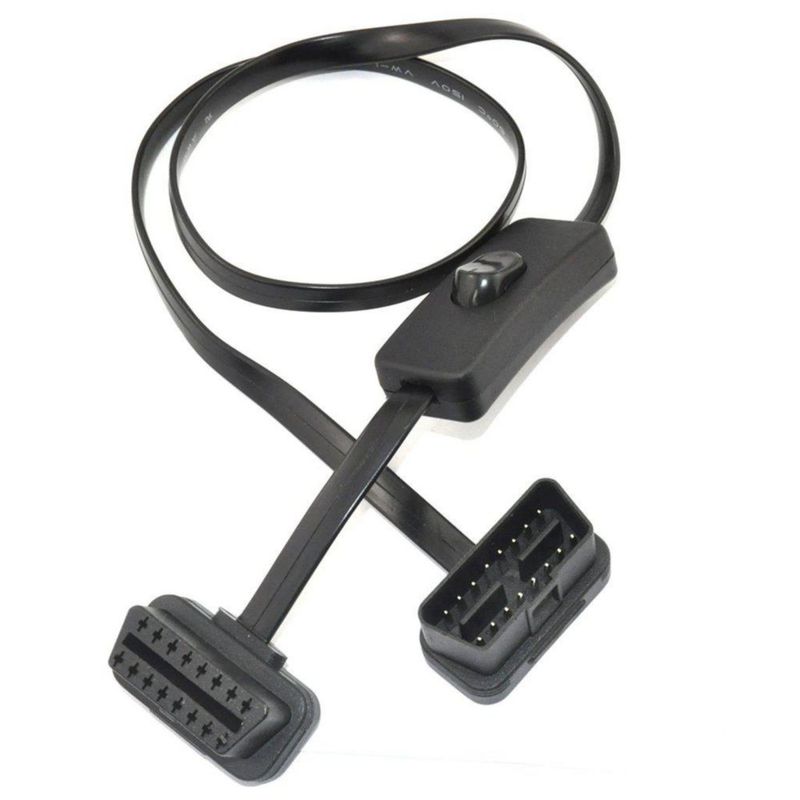 Cable de extensión OBD2 OLLGEN de 70 cm con interruptor de encendido de 16 pines