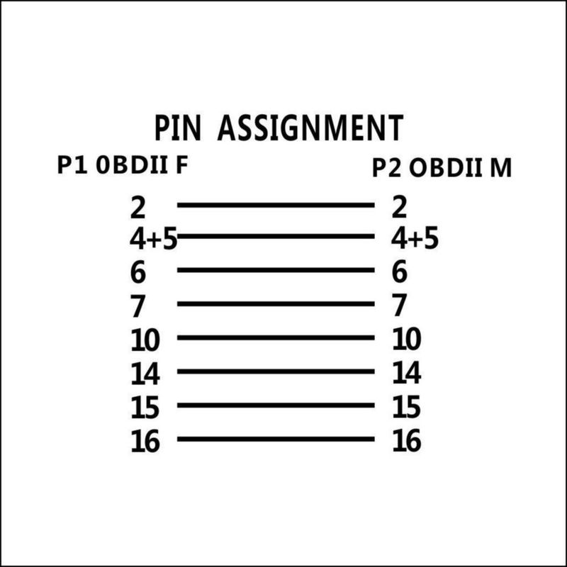 Cable de extensión OBD2 OLLGEN de 70 cm con interruptor de encendido de 16 pines