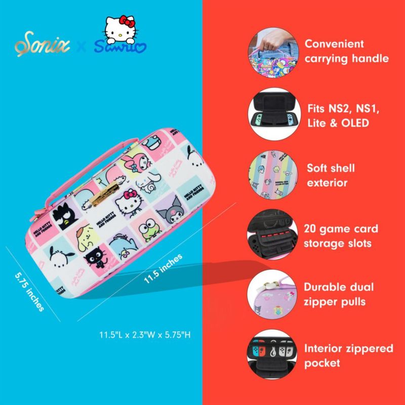 Estuche Switch Sonix Hello Kitty Grid 2/1/Lite/OLED