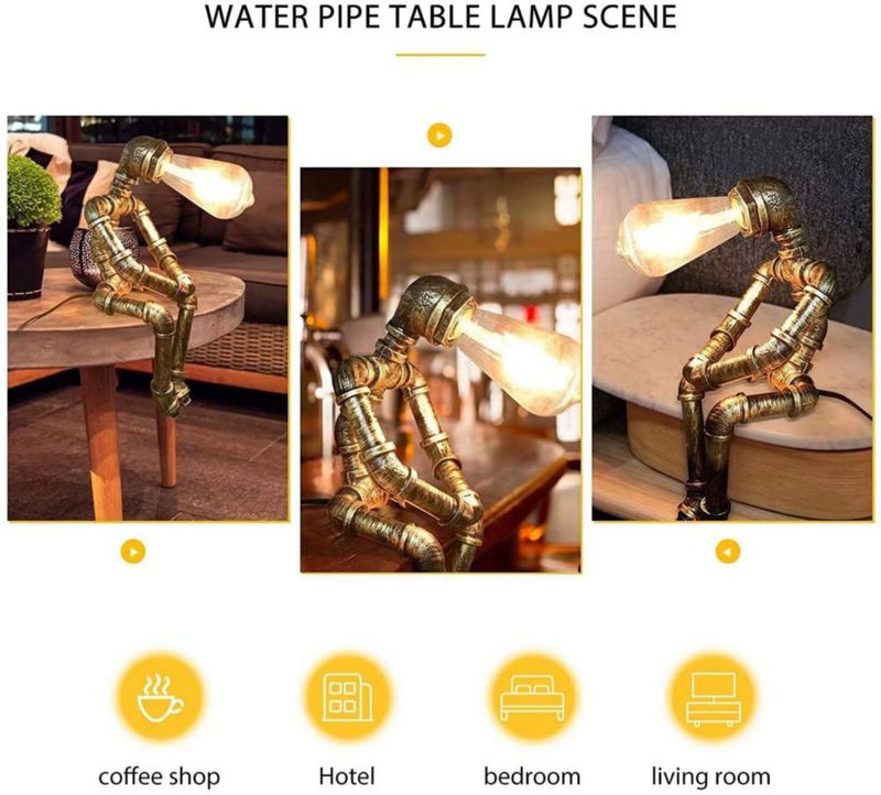 Lámpara de Mesa PIPRE Robot Retro Tubería de Agua 13 cm