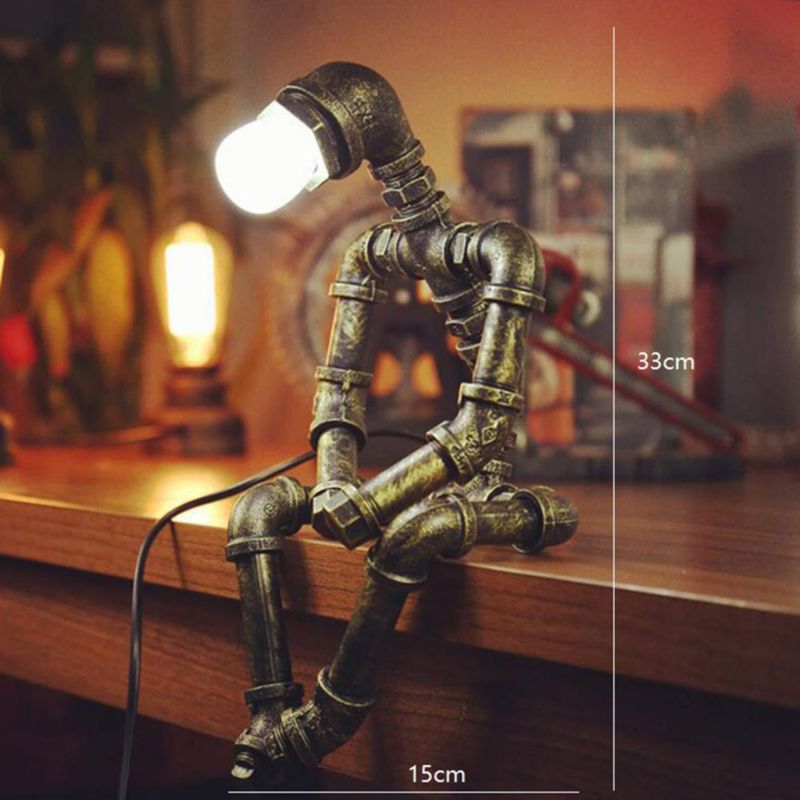 Lámpara de Mesa PIPRE Robot Retro Tubería de Agua 13 cm