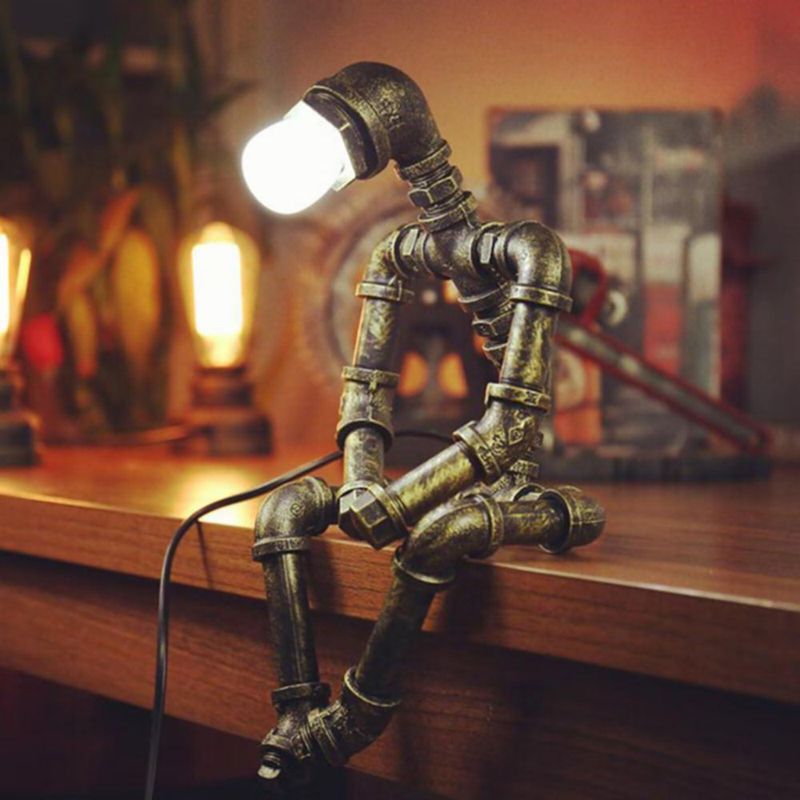 Lámpara de Mesa PIPRE Robot Retro Tubería de Agua 13 cm