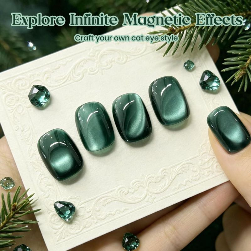 Esmalte de gel Beetles 15 ml Verde Esmeralda Cat Eye