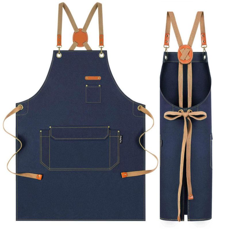 Delantal RockyToy 80x62 cm Azul Marino con Correas Cruzadas